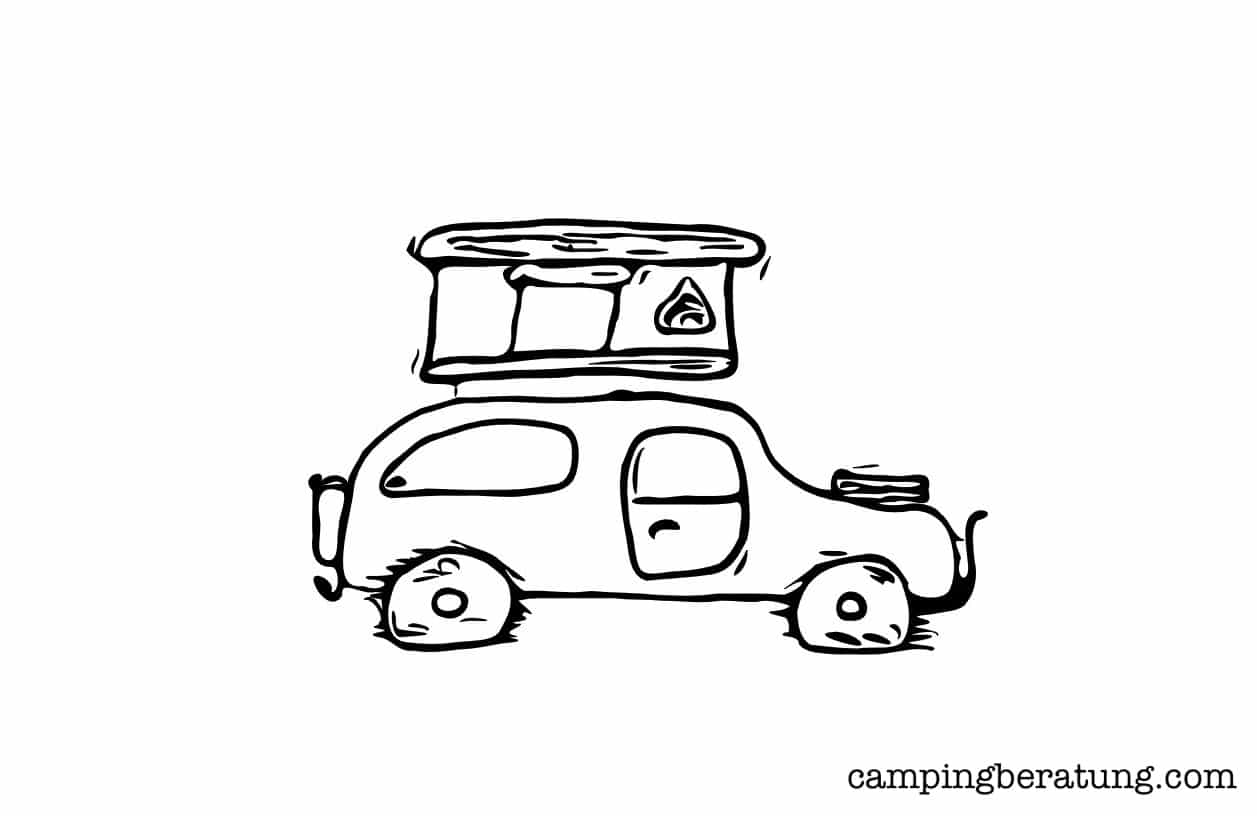 Auto mit Dachzelt als Icon Zeichnung 2/9 Campern