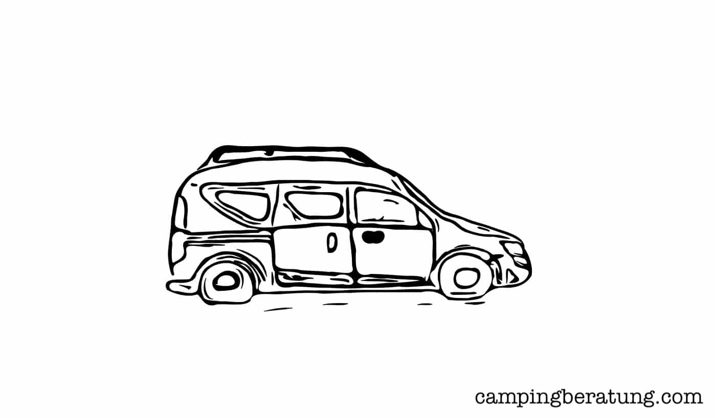 Minicamper als Zeichnung Icon 1/9 Campern Welcher Camper passt zu dir?