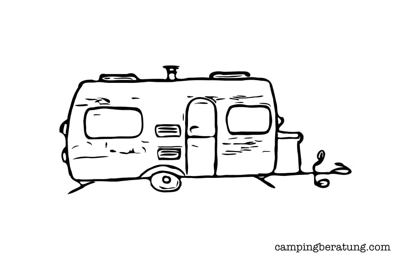 Wohnwagen als Icon Zeichnung 7/9 Campern